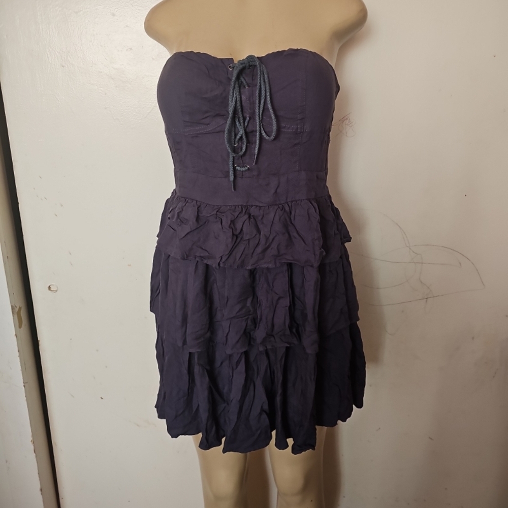 Chic Strapless Dress in Deep Purple